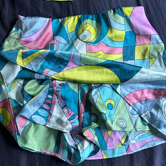 Show Me Your MuMu Multicolor Patterned Skort Set M top L Bottom Pucci Style - Picture 3 of 7